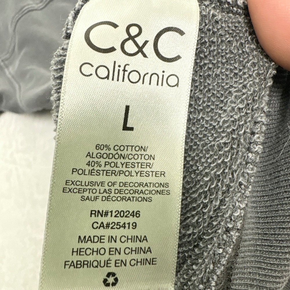 C&C California Retro Sunset Beachy Surf Sweatshirt Charcoal L Grunge Sunwashed - Picture 9 of 10